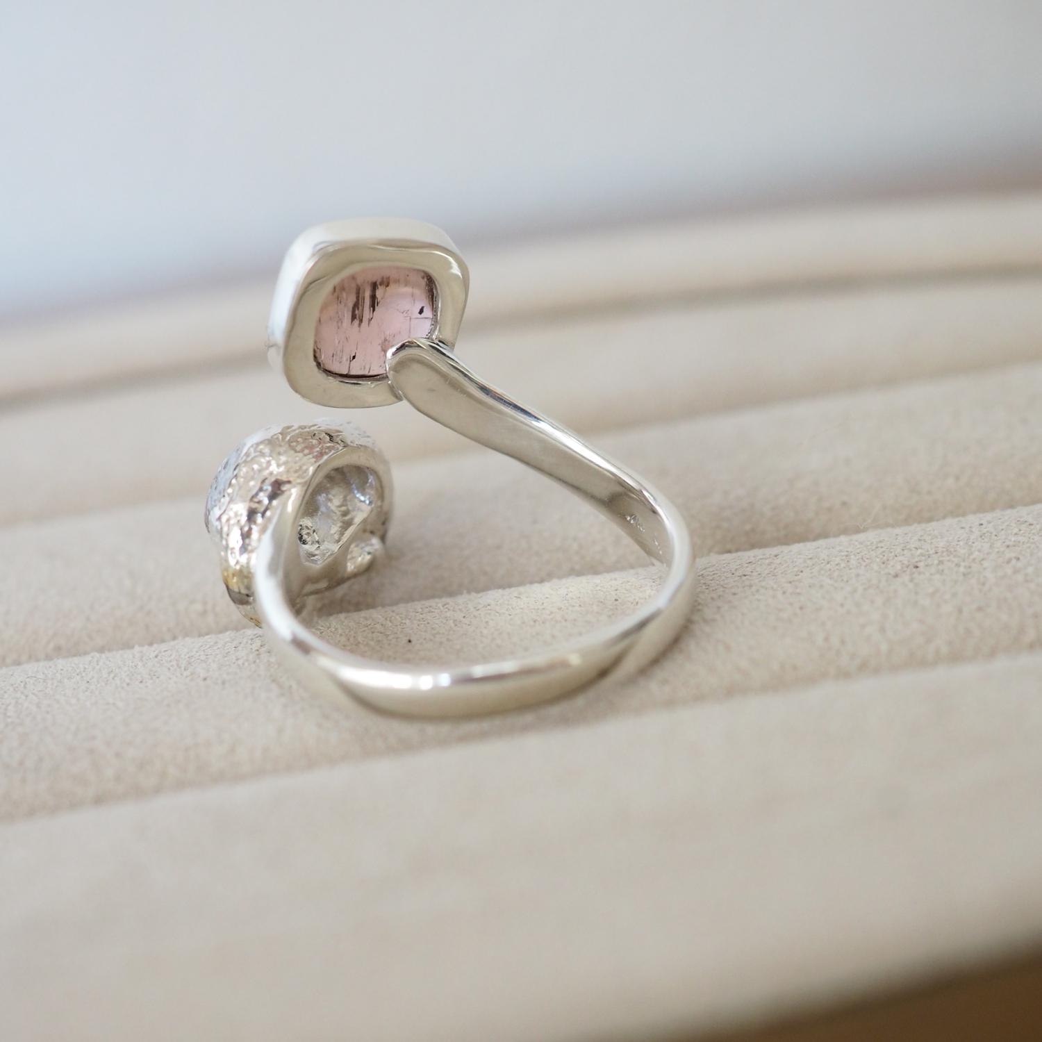 バイカラートルマリン眠り猫リング | 6枚目