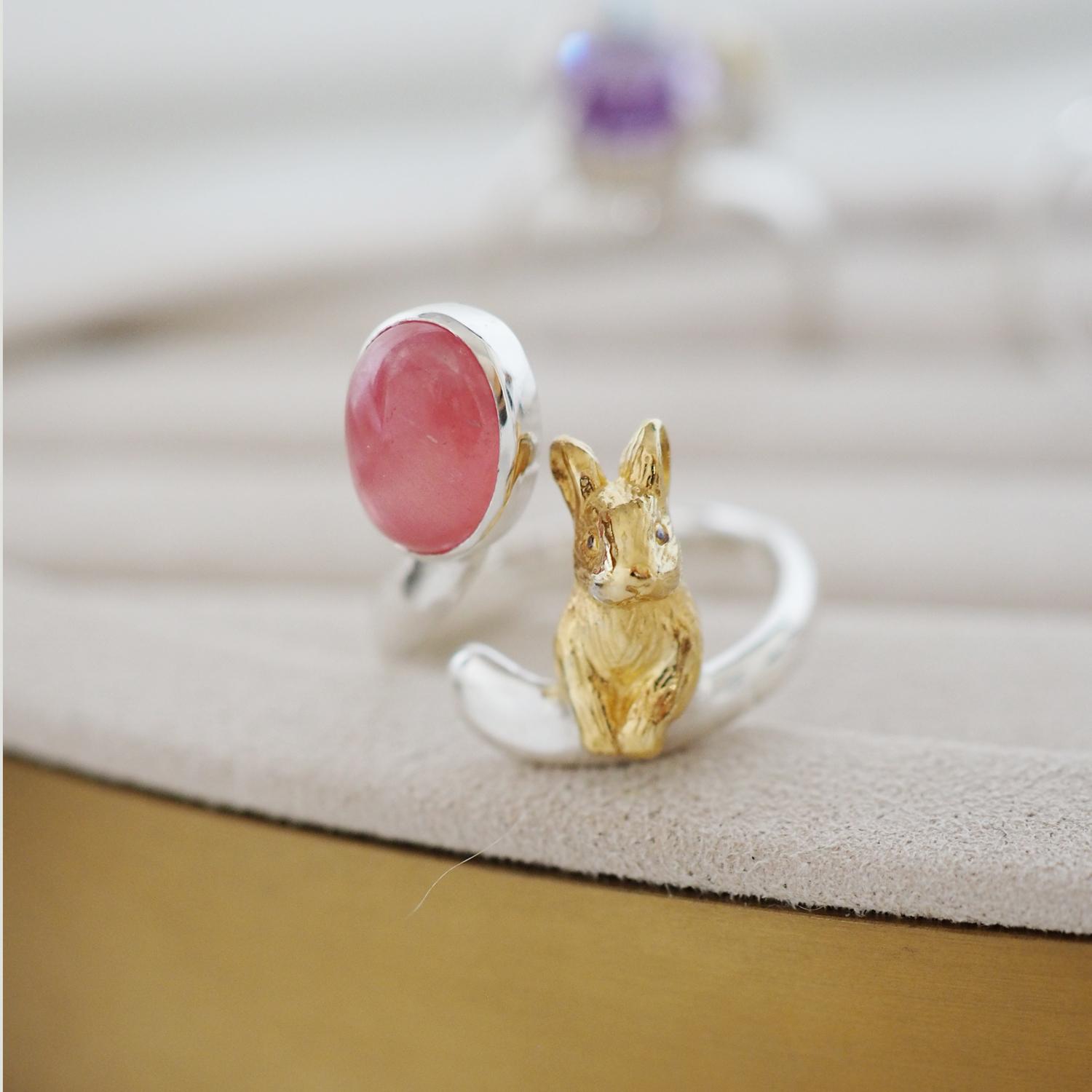 いろどりうさぎリング インカローズ2.85ct | 5枚目