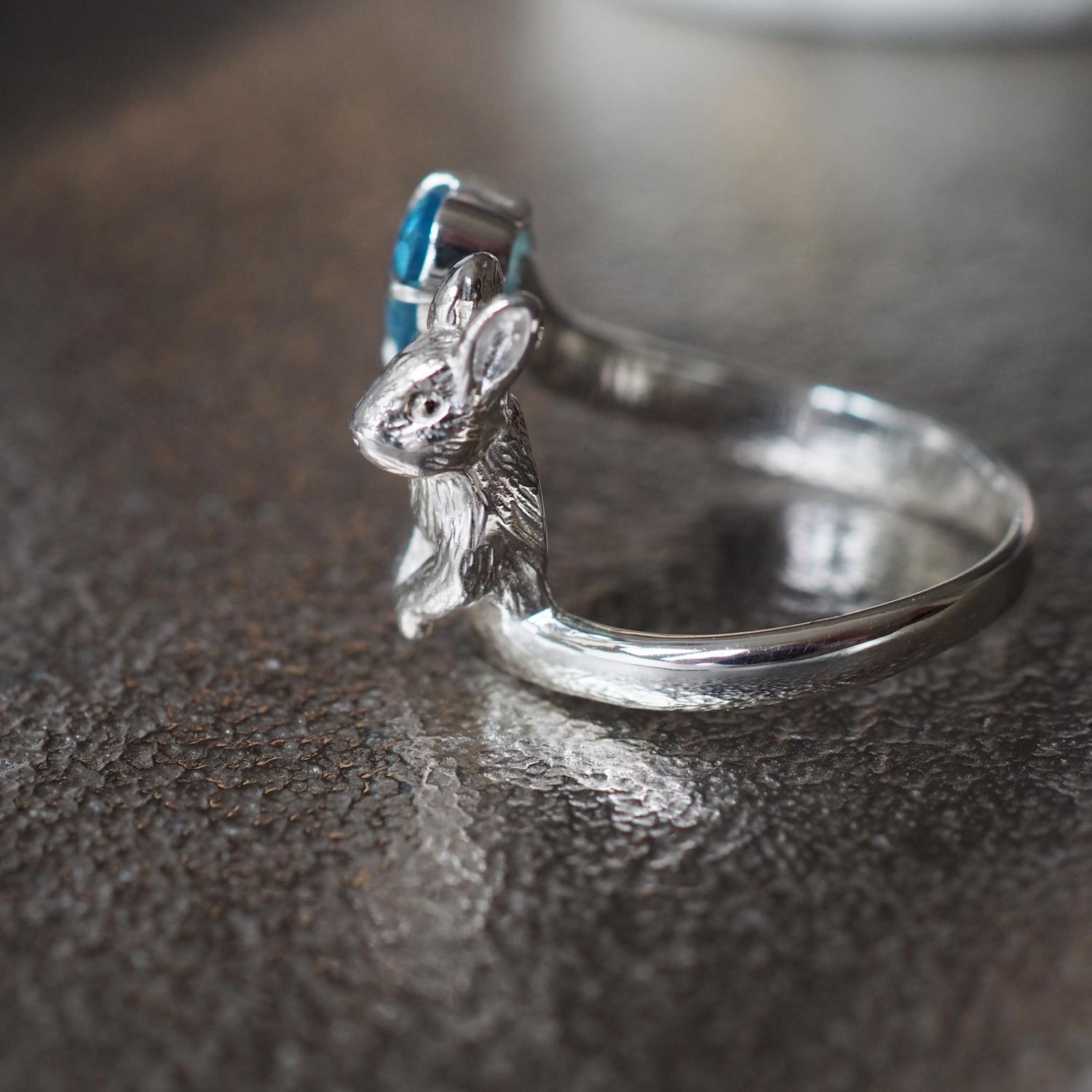 いろどりうさぎリング ブルートパーズ | 4枚目