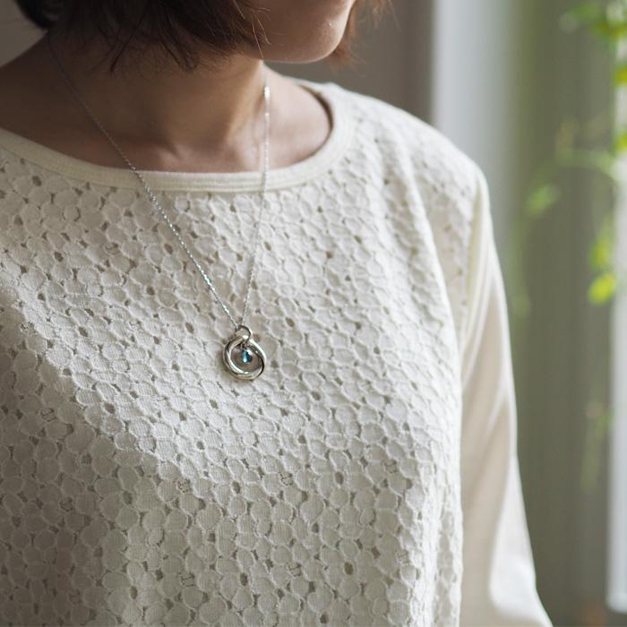 麗ペンダント（ブルートパーズ＆ルビー）／SILVER | 2枚目