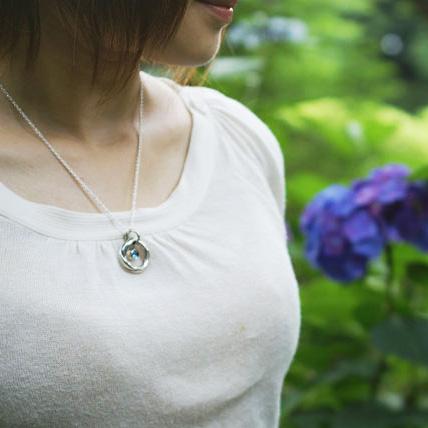 麗ペンダント（ブルートパーズ＆ルビー）／SILVER | 3枚目