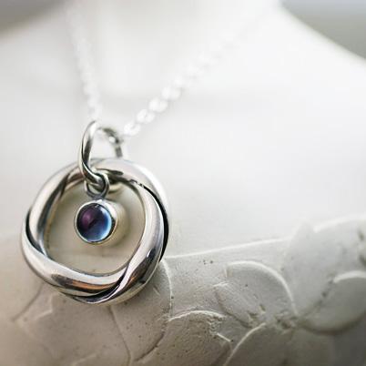 麗ペンダント（ブルートパーズ＆ルビー）／SILVER | 5枚目