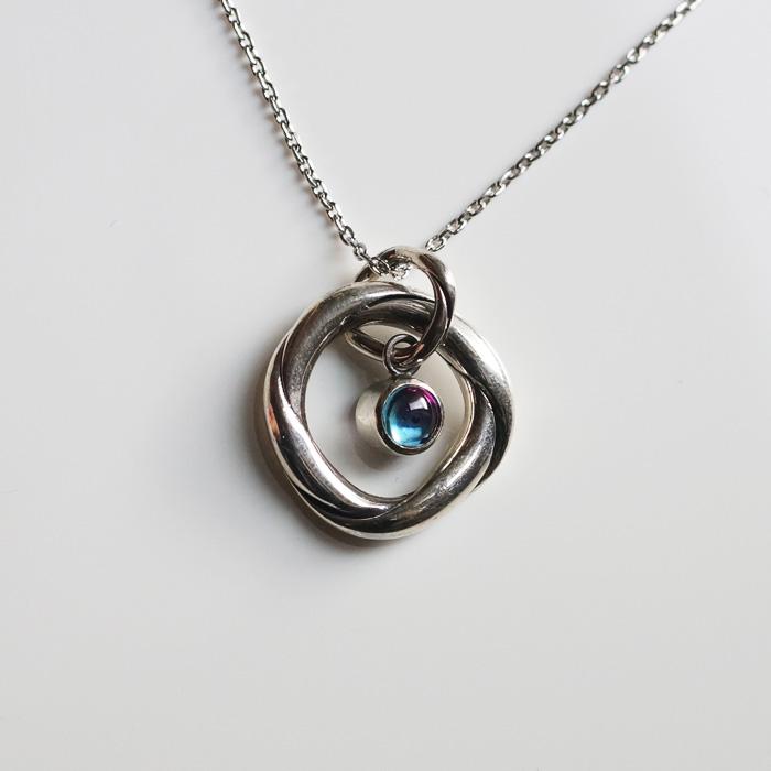 麗ペンダント（ブルートパーズ＆ルビー）／SILVER | 6枚目