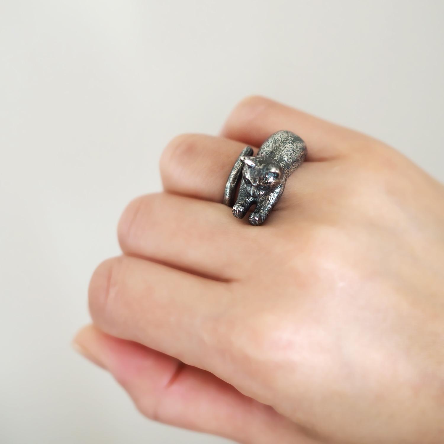 むぎゅっと手で押す猫リング | 10枚目