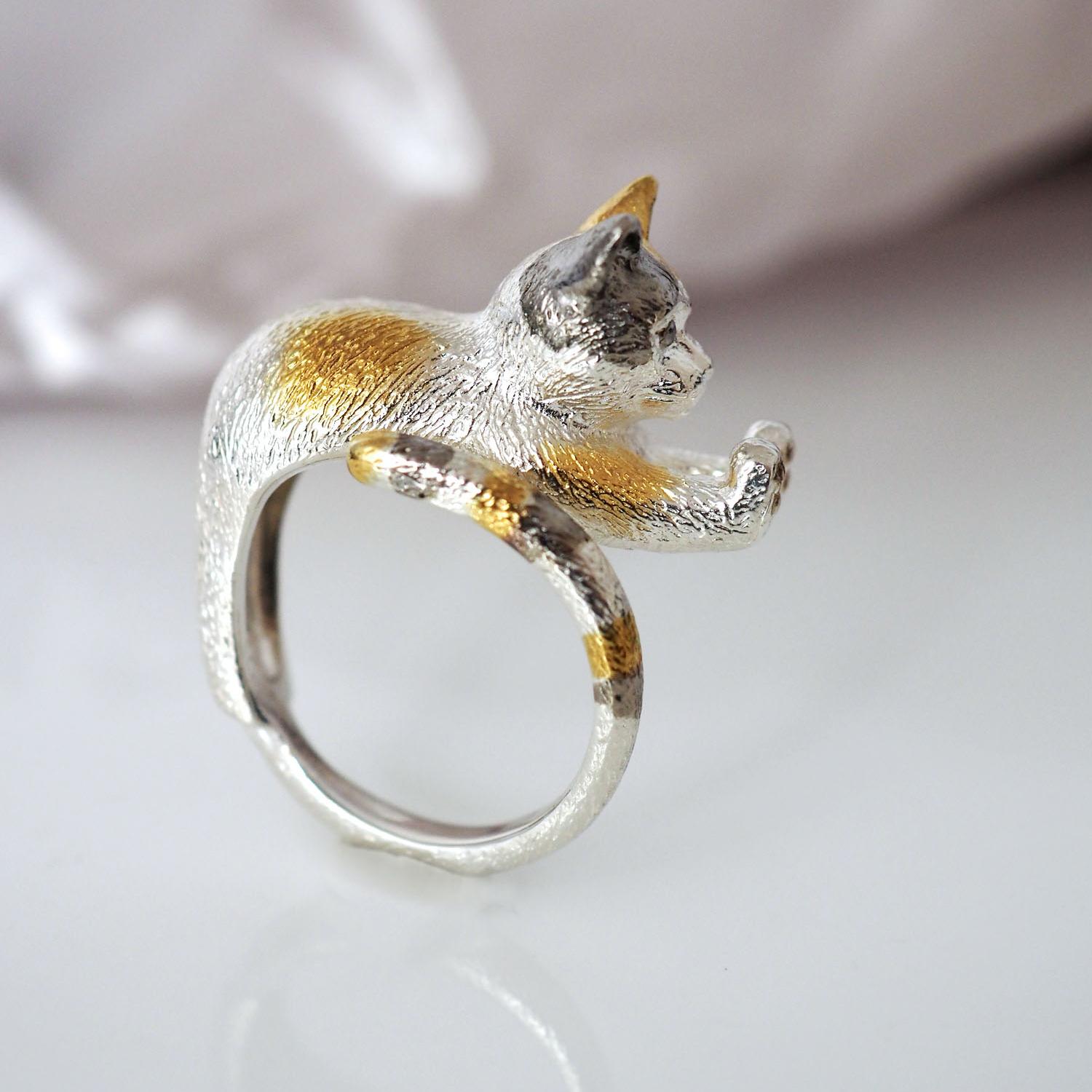 むぎゅっと手で押す猫リング | 3枚目