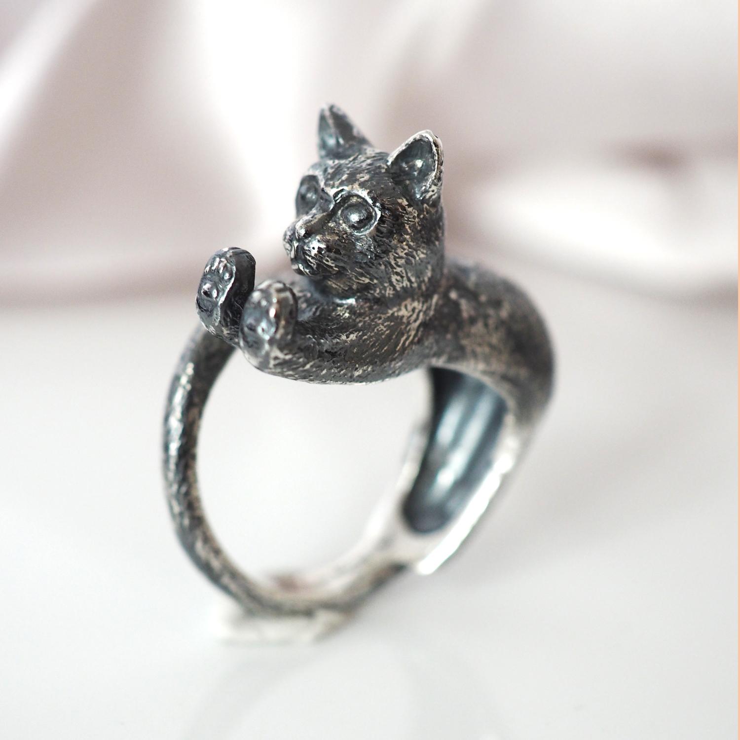 むぎゅっと手で押す猫リング | 6枚目