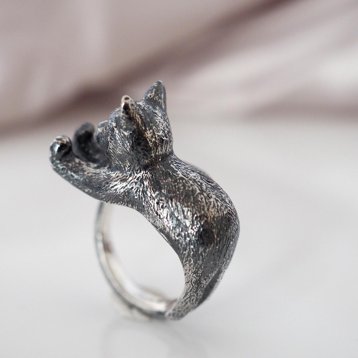 むぎゅっと手で押す猫リング | 7枚目