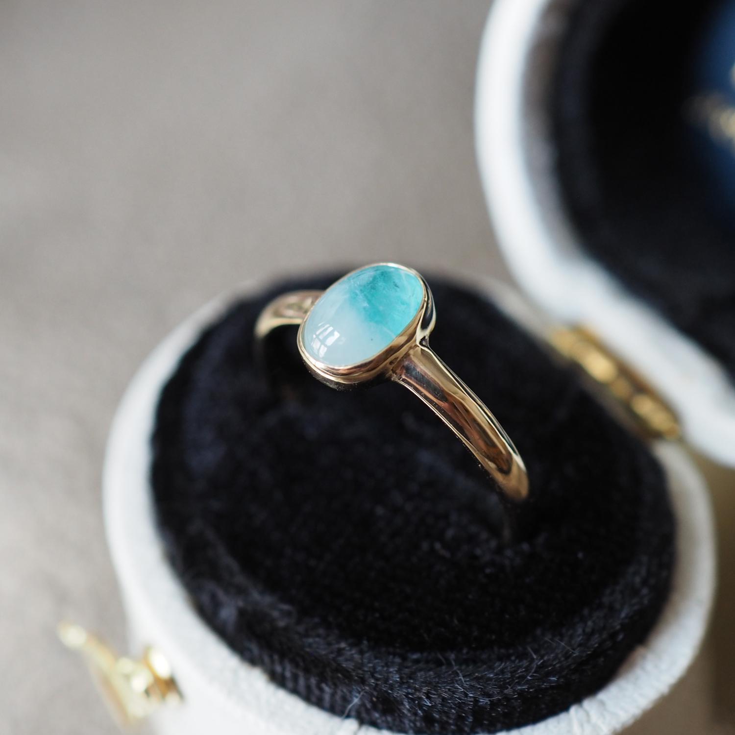 K18パライバトルマリンインクオーツリング 10号 | 3枚目