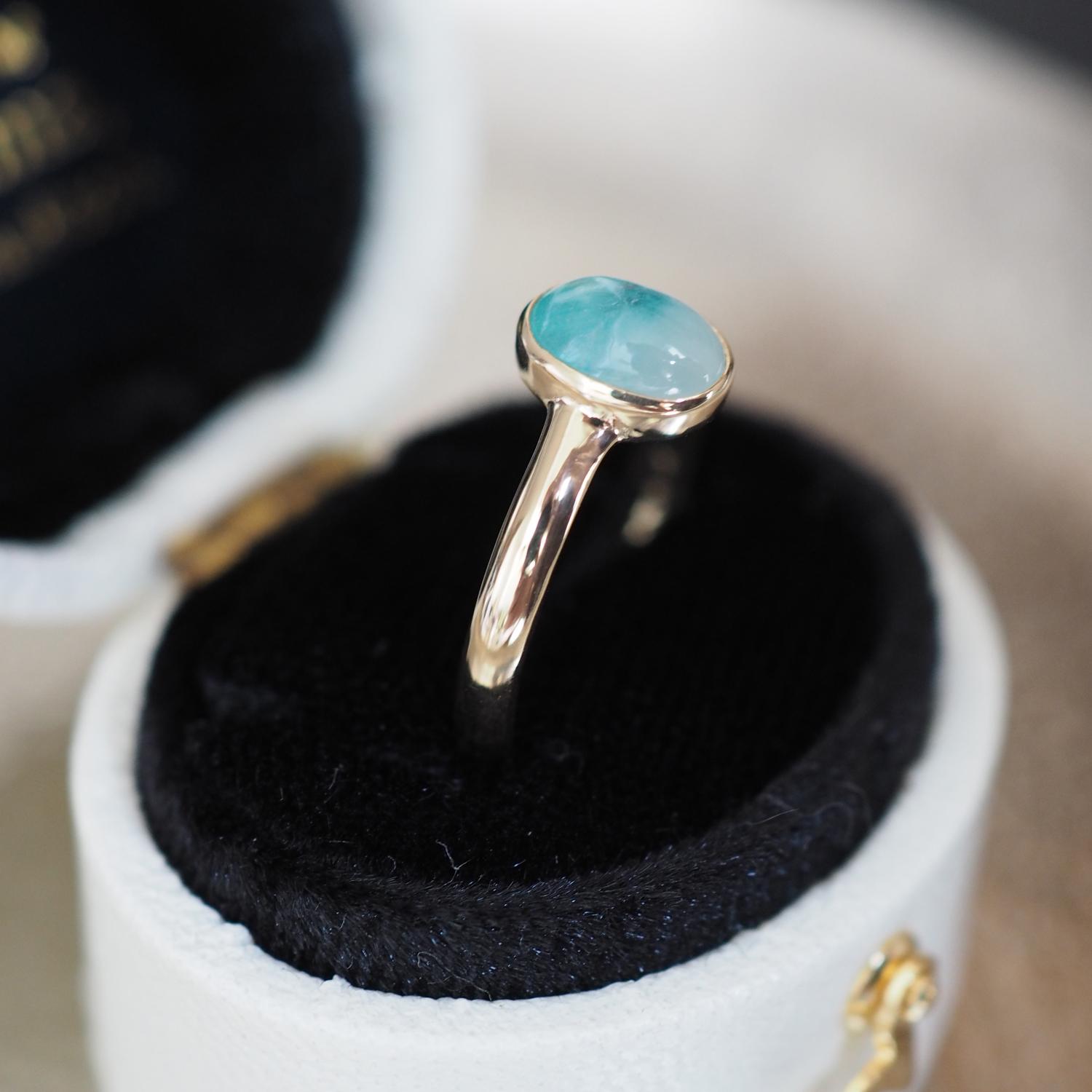 K18パライバトルマリンインクオーツリング 10号 | 4枚目