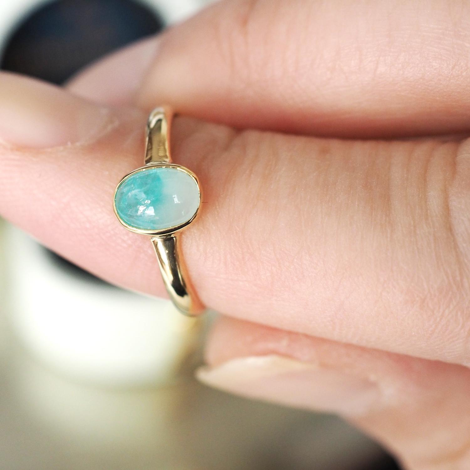 K18パライバトルマリンインクオーツリング 10号 | 6枚目