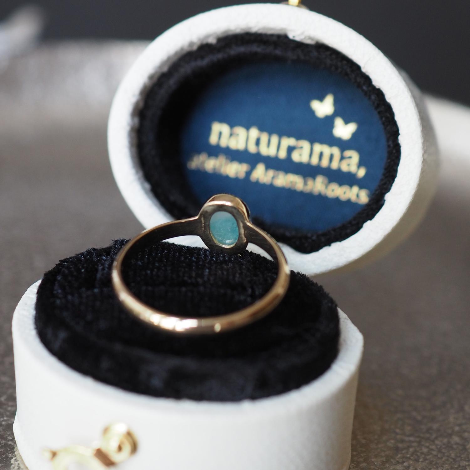 K18パライバトルマリンインクオーツリング 10号 | 7枚目