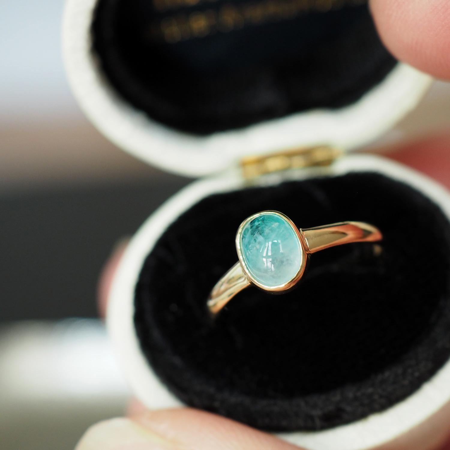 K18パライバトルマリンインクオーツリング 10号1枚目の画像