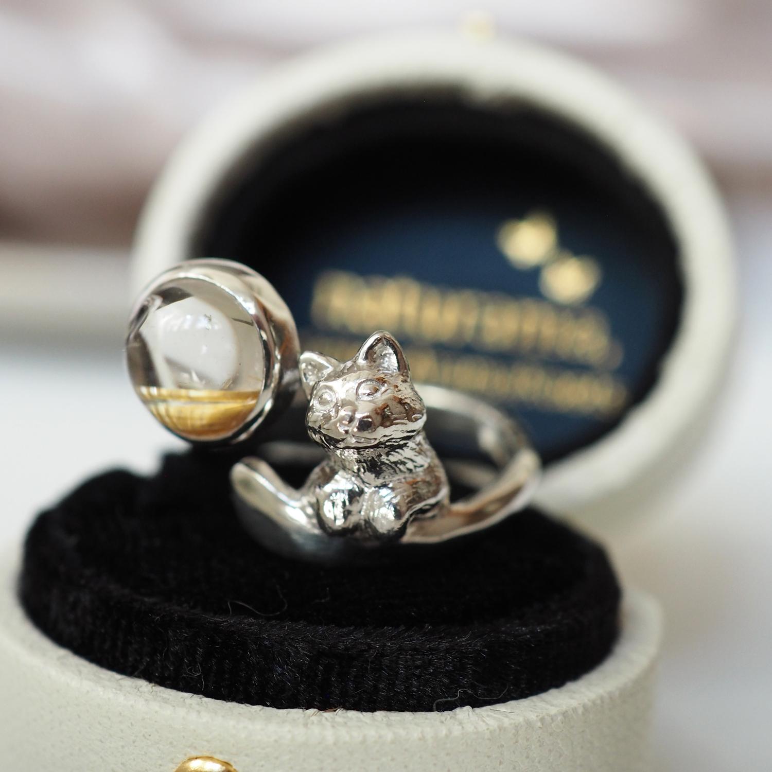 語りかける猫リング ルチルクオーツ 11号 | 3枚目