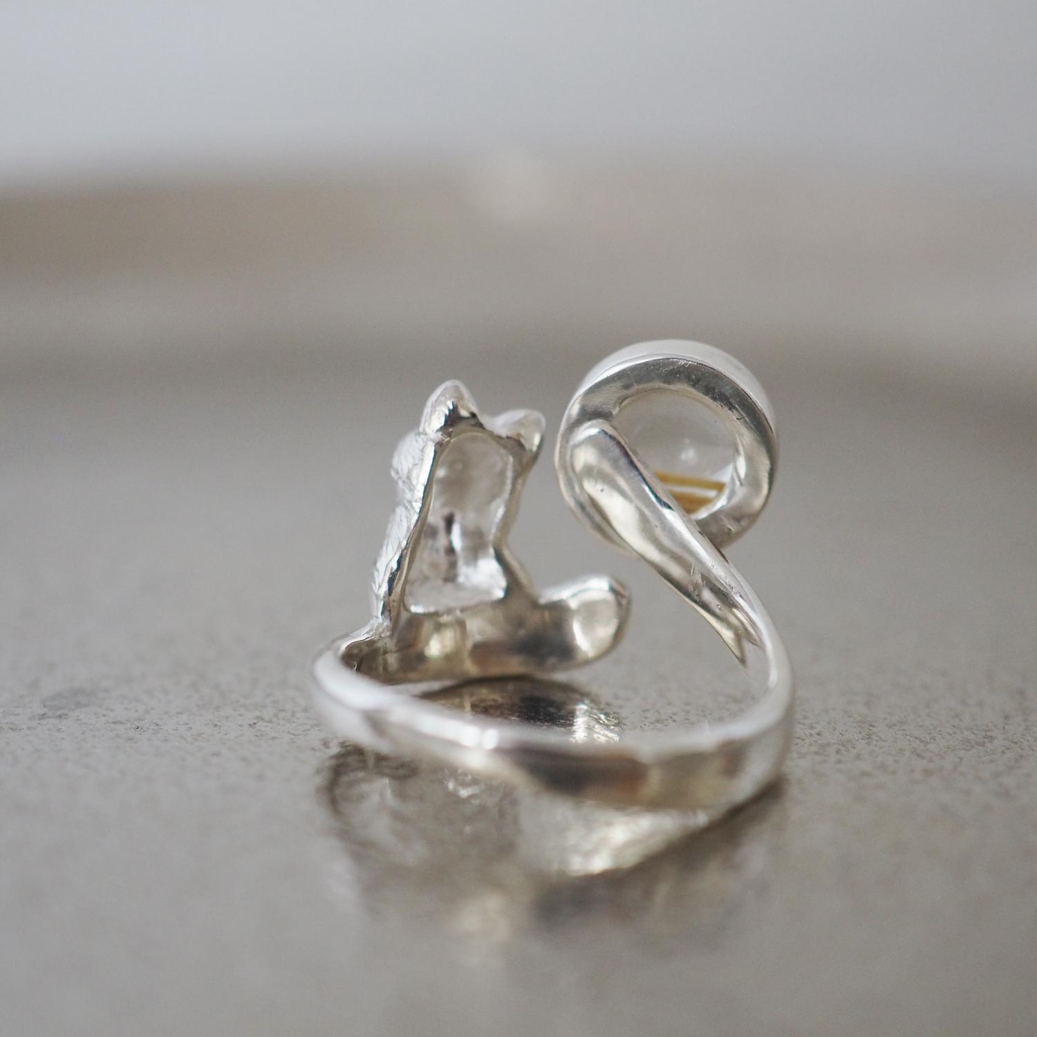 語りかける猫リング ルチルクオーツ 11号 | 6枚目