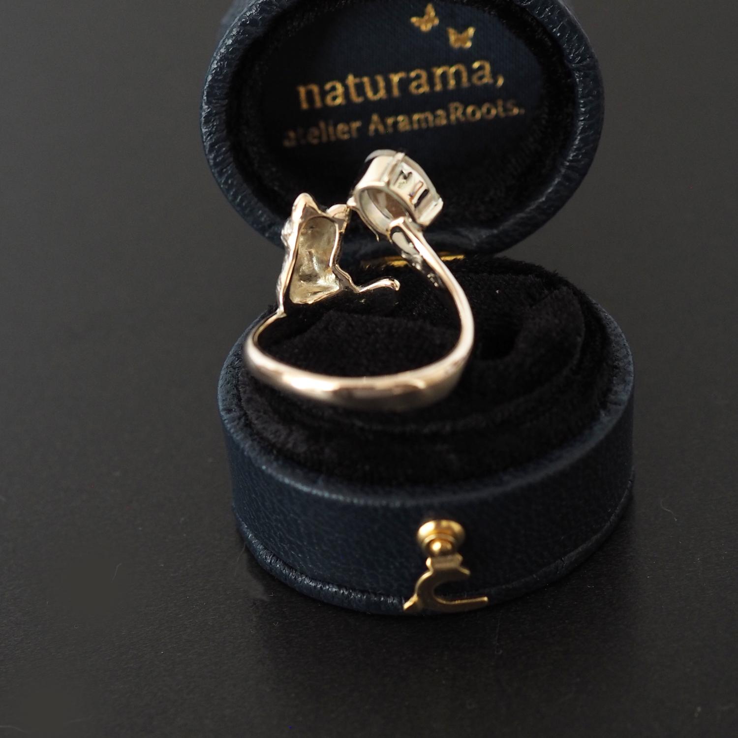 K10 アンデシンラブラドライト 猫リング 12号 | 8枚目