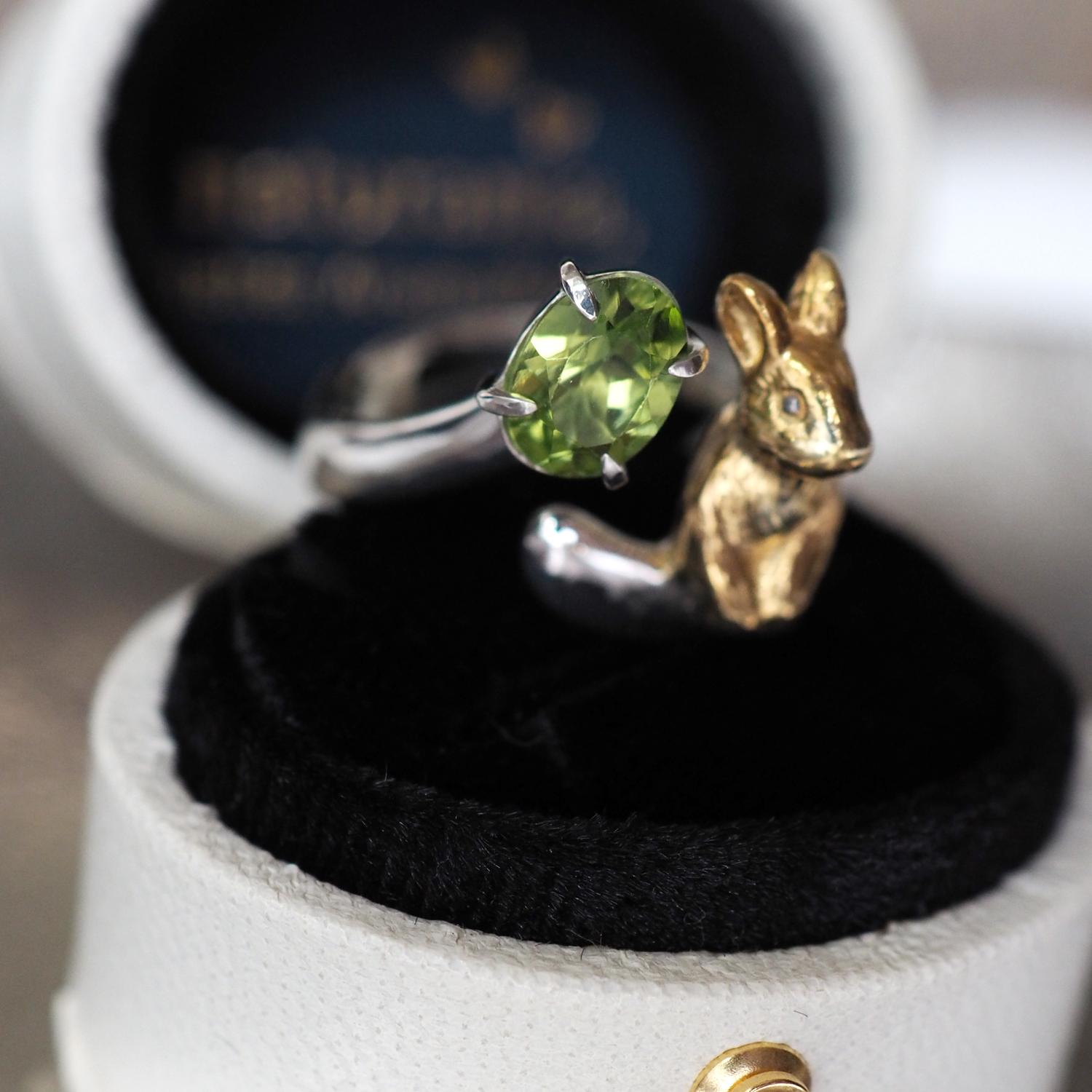 いろどりうさぎリング ペリドット | 3枚目